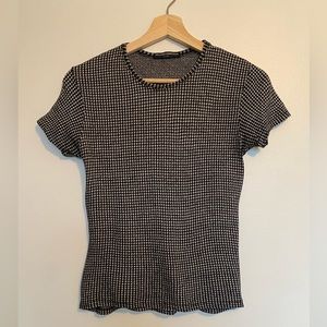 Brandy Melville black and white checkered tshirt